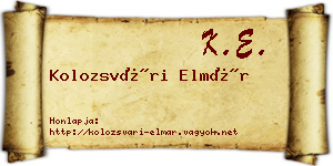 Kolozsvári Elmár névjegykártya